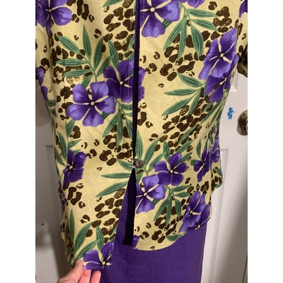 Sag Harbor Purple Linen Blend 2 Piece Sheath Dress w/ Jacket‎ Floral Size 10 - Picture 5 of 16